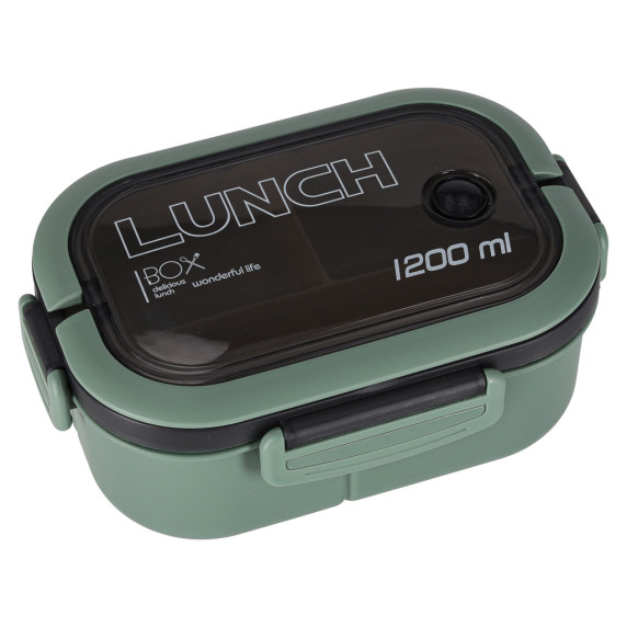 Uzsonnásdoboz, ételdoboz rekeszekkel 1200 ml LUNCH BOX SPLIT - Zöld