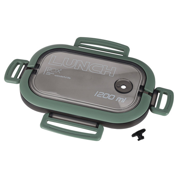 Uzsonnásdoboz, ételdoboz rekeszekkel 1200 ml LUNCH BOX SPLIT - Zöld
