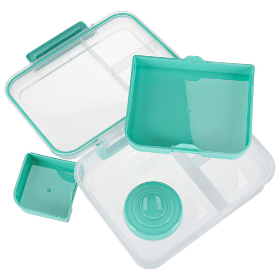 Uzsonnás doboz, ételdoboz rekeszekkel 2200 ml - Menta
