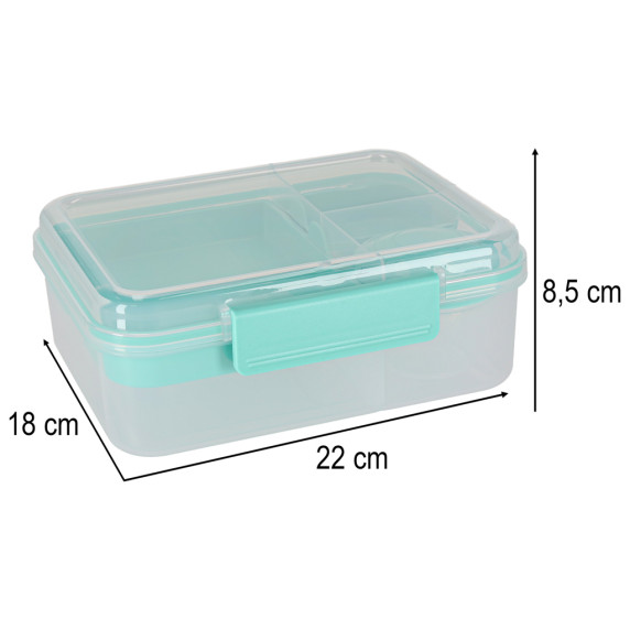 Uzsonnás doboz, ételdoboz rekeszekkel 2200 ml - Menta