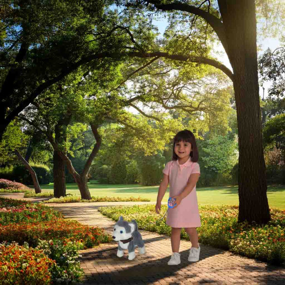 Jucărie interactivă cățeluș cu lesă Inlea4Fun INTERACTIV PUPPY – Husky