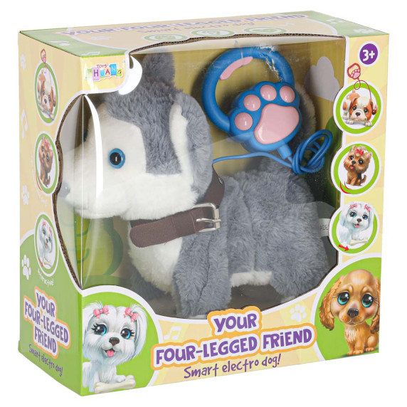Jucărie interactivă cățeluș cu lesă Inlea4Fun INTERACTIV PUPPY – Husky
