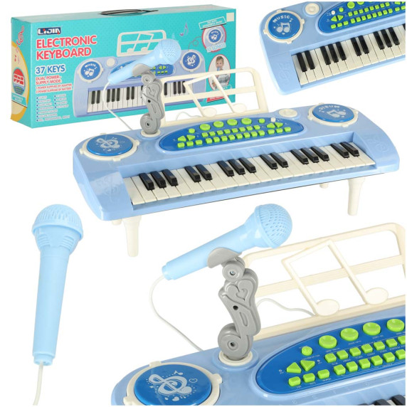 Interaktívny klavír s mikrofónom Inlea4Fun ELECTRONIC KEYBOARD - modrý