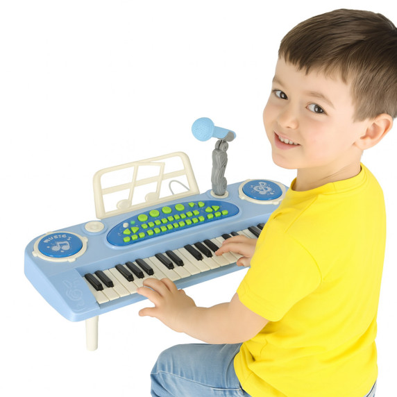 Interaktívny klavír s mikrofónom Inlea4Fun ELECTRONIC KEYBOARD - modrý