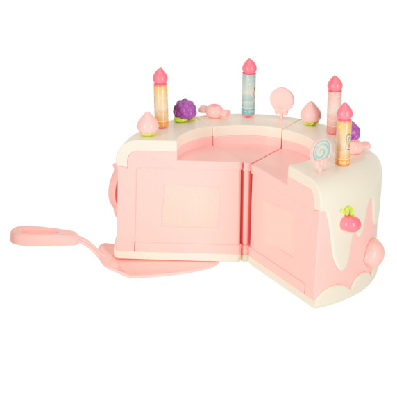 Tort aniversar de feliat cu melodie, 16 piese – ROTATING MUSIC CAKE – roz
