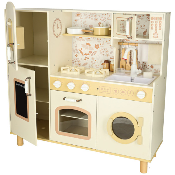 Bucătărie de jucărie din lemn 90 cm - Inlea4Fun WOODEN KITCHEN