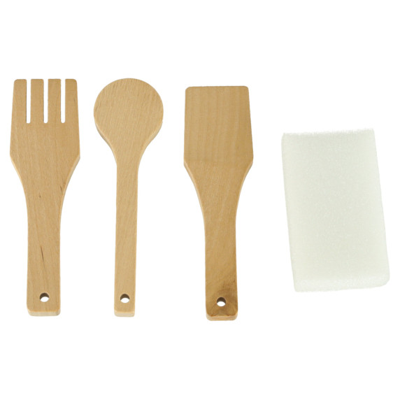 Bucătărie de jucărie din lemn 90 cm - Inlea4Fun WOODEN KITCHEN