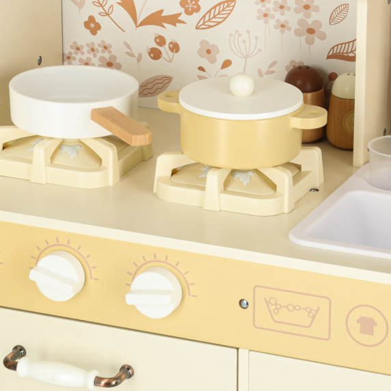 Bucătărie de jucărie din lemn 90 cm - Inlea4Fun WOODEN KITCHEN