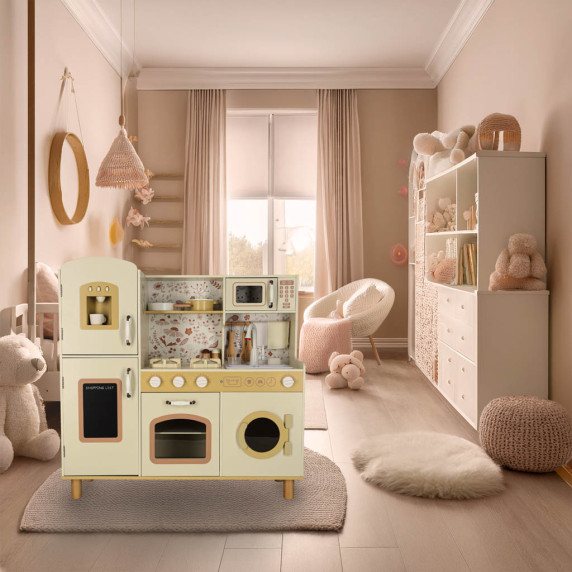 Bucătărie de jucărie din lemn 90 cm - Inlea4Fun WOODEN KITCHEN