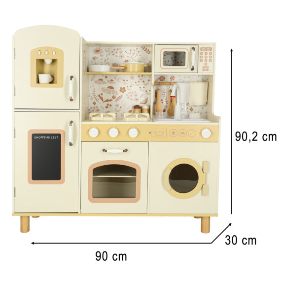 Bucătărie de jucărie din lemn 90 cm - Inlea4Fun WOODEN KITCHEN