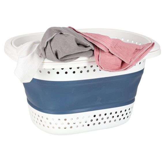 Összecsukható szilikon szennyestartó kosár 32 liter 51x40x30 cm