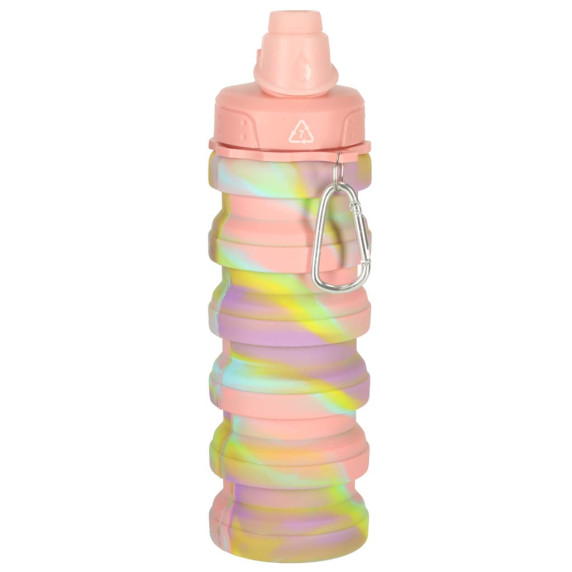 Összecsukható szilikon vizes palack, kulacs 500 ml Inlea4Home - Szivárványszínű