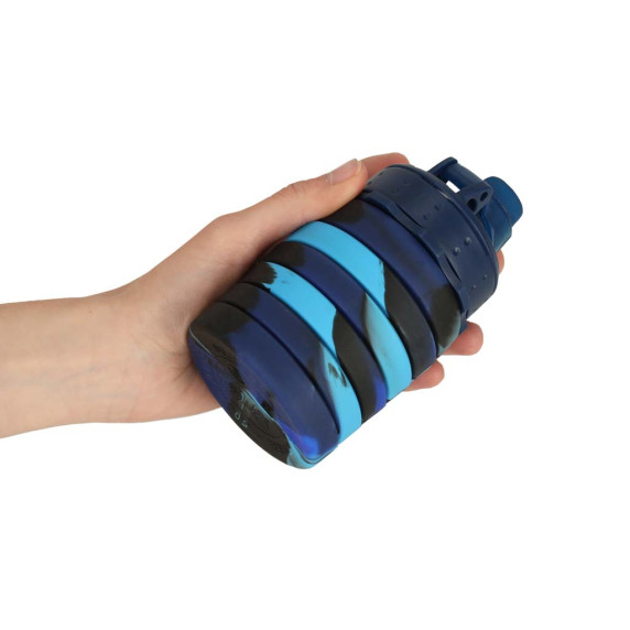 Összecsukható szilikon vizes palack, kulacs 500 ml Inlea4Home - Kék
