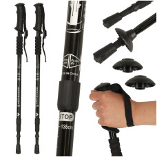 Bețe Nordic Walking pliabile – 2 bucăți – negru - 