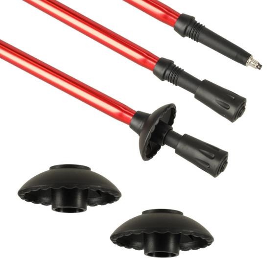 Bețe Nordic Walking pliabile – 2 bucăți – culoare roșie