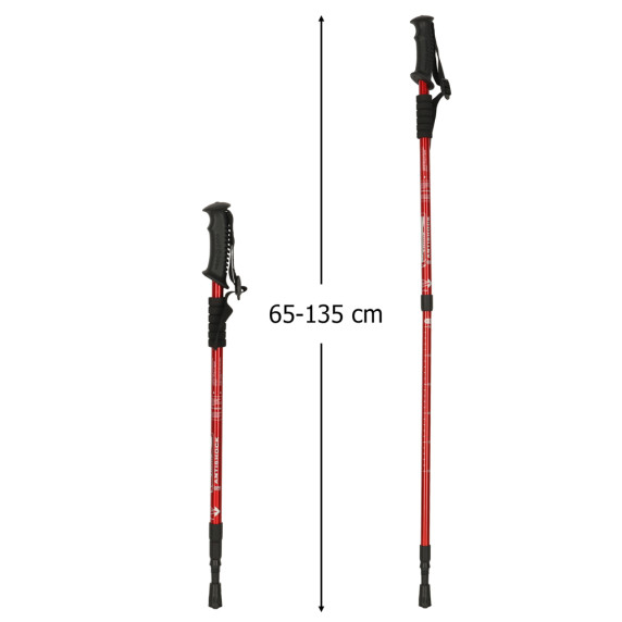 Bețe Nordic Walking pliabile – 2 bucăți – culoare roșie