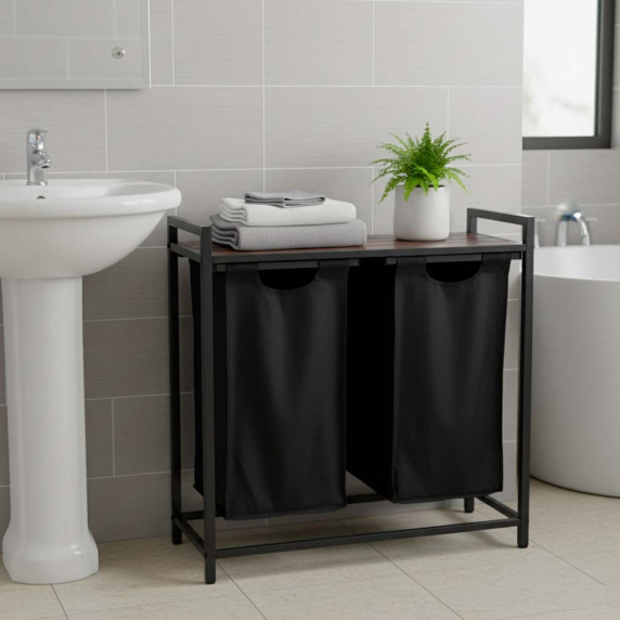 Szennyeskorás állvány 2 rekesszel 92 liter 73,2x73x33 cm