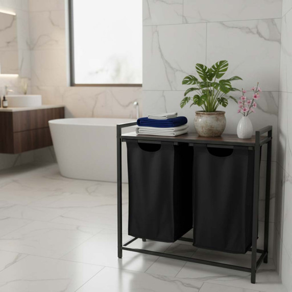 Szennyeskorás állvány 2 rekesszel 92 liter 73,2x73x33 cm