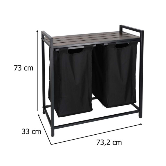 Szennyeskorás állvány 2 rekesszel 92 liter 73,2x73x33 cm