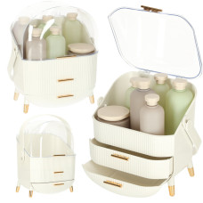 Organizér na kozmetiku so zásuvkami 38 x 28 x 20 cm - biely - 