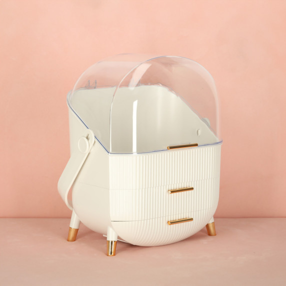 Organizér na kozmetiku so zásuvkami 38 x 28 x 20 cm - biely