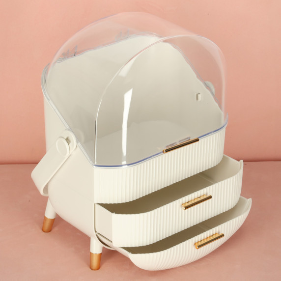 Organizér na kozmetiku so zásuvkami 38 x 28 x 20 cm - biely