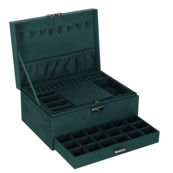 Orgaizator  pentru bijuterii  24 x 17 x 11 cm –  Inlea4Home – Verde închis