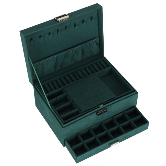 Orgaizator  pentru bijuterii  24 x 17 x 11 cm –  Inlea4Home – Verde închis