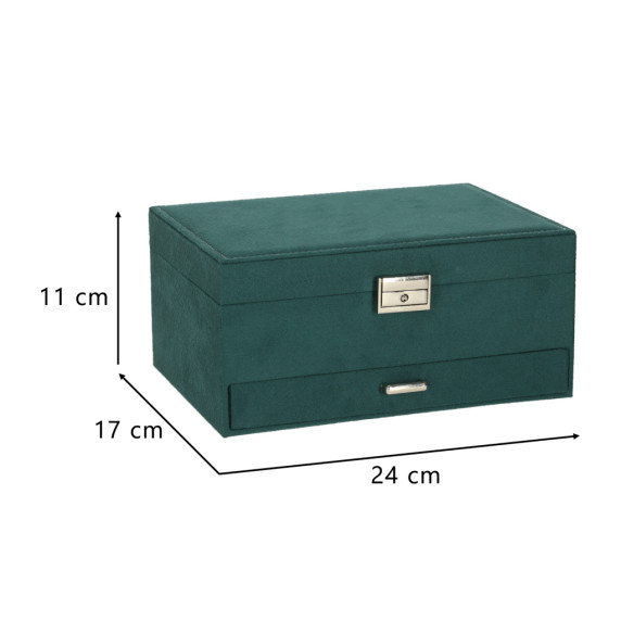 Orgaizator  pentru bijuterii  24 x 17 x 11 cm –  Inlea4Home – Verde închis