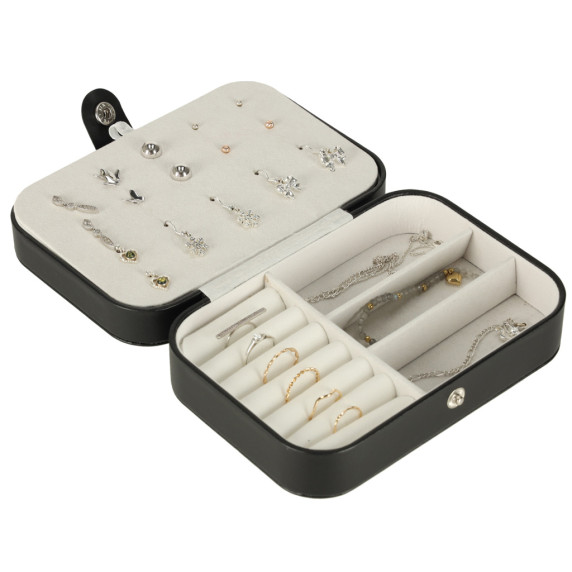 Organizator  de bijuterii 16 × 11 × 5 cm negru