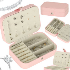 Organizator de bijuterii 16 × 11 × 5 cm roz - 