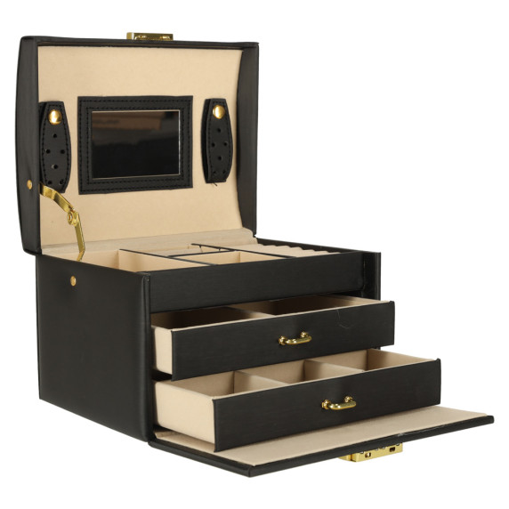 Ékszertartó doboz fiókokkal Inlea4Fun JEWELLERY BOX - Fekete