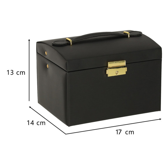 Ékszertartó doboz fiókokkal Inlea4Fun JEWELLERY BOX - Fekete