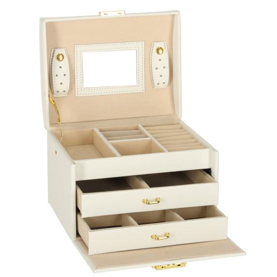 Ékszertartó doboz fiókokkal Inlea4Fun JEWELLERY BOX - Fehér