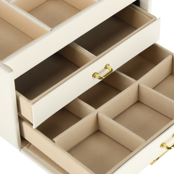 Ékszertartó doboz fiókokkal Inlea4Fun JEWELLERY BOX - Fehér