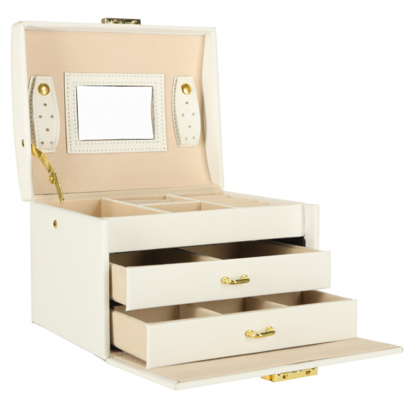 Ékszertartó doboz fiókokkal Inlea4Fun JEWELLERY BOX - Fehér