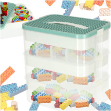 Úložný box na hračky s priehradkami a vekom 30,5 x 22,5 x 32 cm - 3 úrovne - 