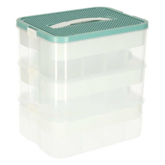 Úložný box na hračky s priehradkami a vekom 30,5 x 22,5 x 32 cm - 3 úrovne