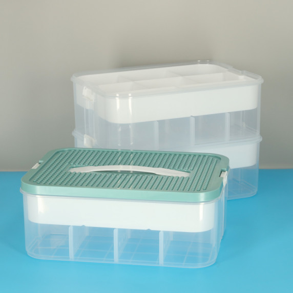 Úložný box na hračky s priehradkami a vekom 30,5 x 22,5 x 32 cm - 3 úrovne