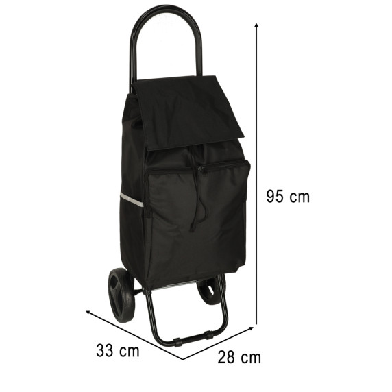 Geantă de cumpărături cu roți, 95cm neagră