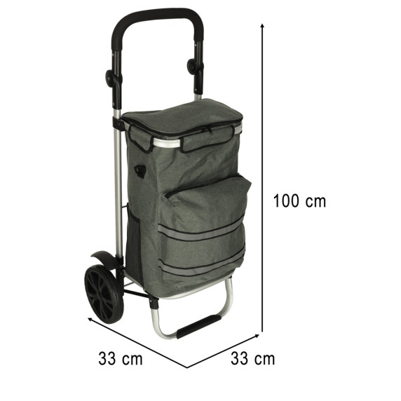 Geantă de cumpărături cu roți, 100 cm gri