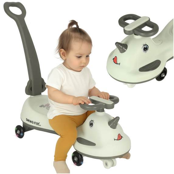 Mașinută pentru copii - Vehicol gravitațională - LED Swing FIX - Gri