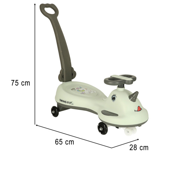 Mașinută pentru copii - Vehicol gravitațională - LED Swing FIX - Gri
