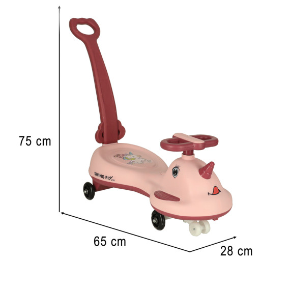 Mașinută pentru copii - Vehicol gravitațională - LED Swing FIX - Roz