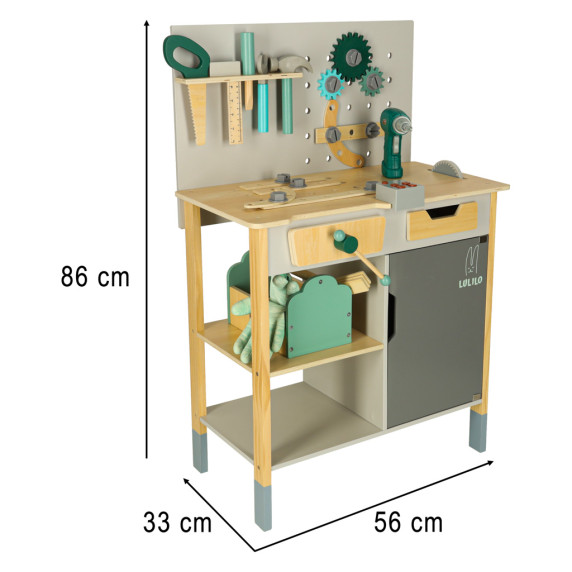 Fa szerszámos asztal 86 cm Inlea4Fun LULILO Fikso