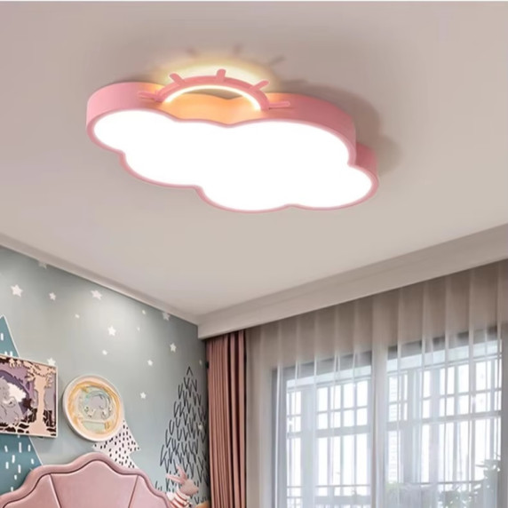Lustră LED cu telecomandă LUMELA – nor roz