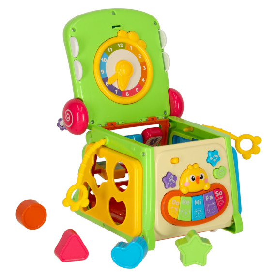 Cub interactiv din lemn - 4v1 Inlea4Fun CROCODILE HEXAHEDRON