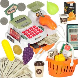 Casă de marcat pentru copii cu coș de cumpărături – 36 de piese -  Inlea4Fun HOME SUPERMARKET - 