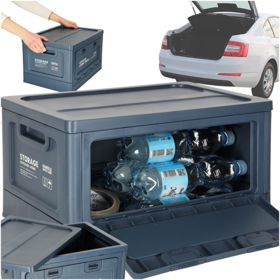 Kempingový box, organizér do kufra auta - tmavomodrý