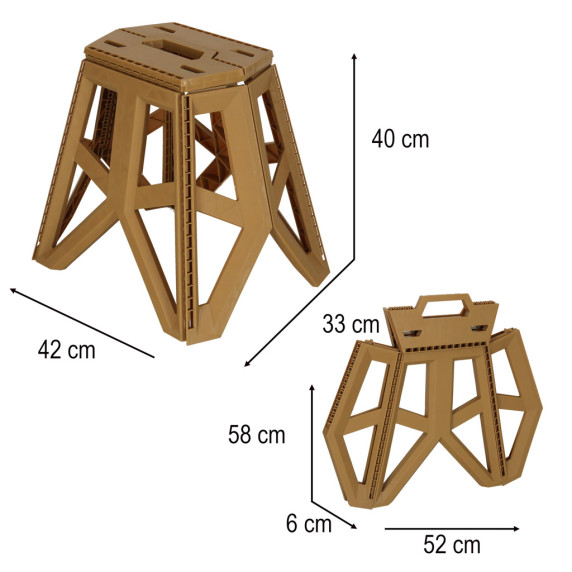Scaun camping pliabil 39,5 cm - kaki